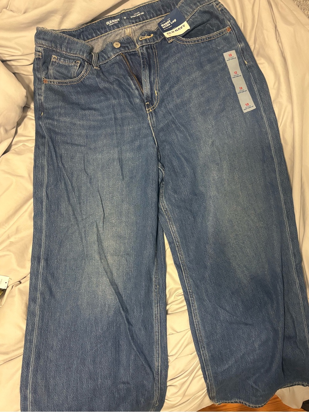 Old Navy Wide Leg Flare Jeans - Medium Blue Wash